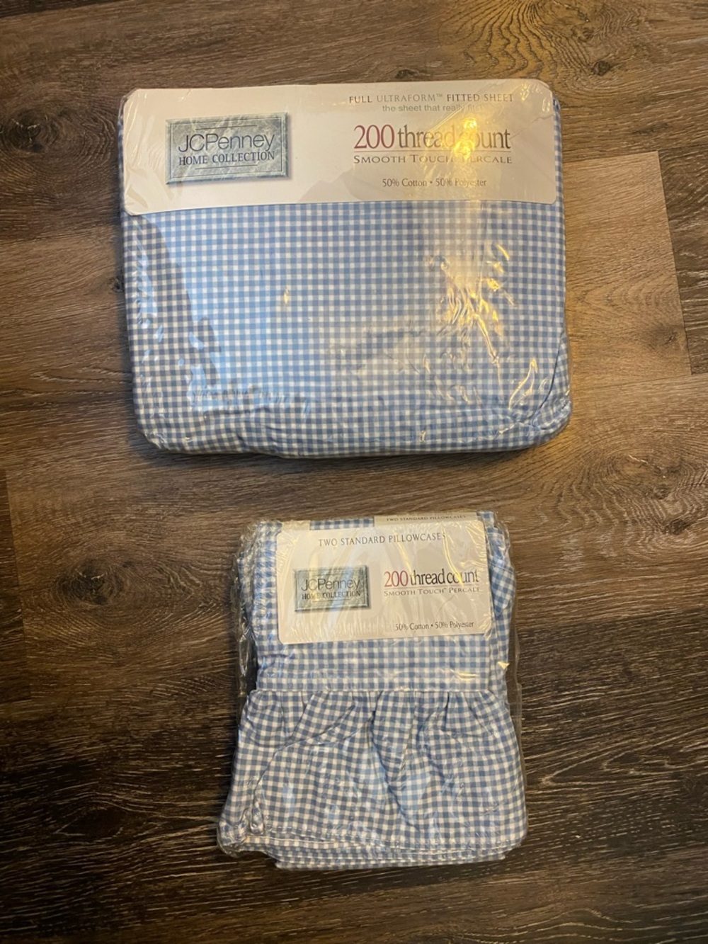 JCPenney Home Collection Blue Gingham Sheet Set
